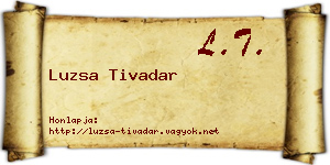 Luzsa Tivadar névjegykártya